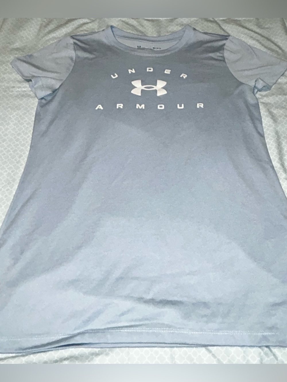 Under Armour Light Blue Short Sleeve Performance Tee with Logo